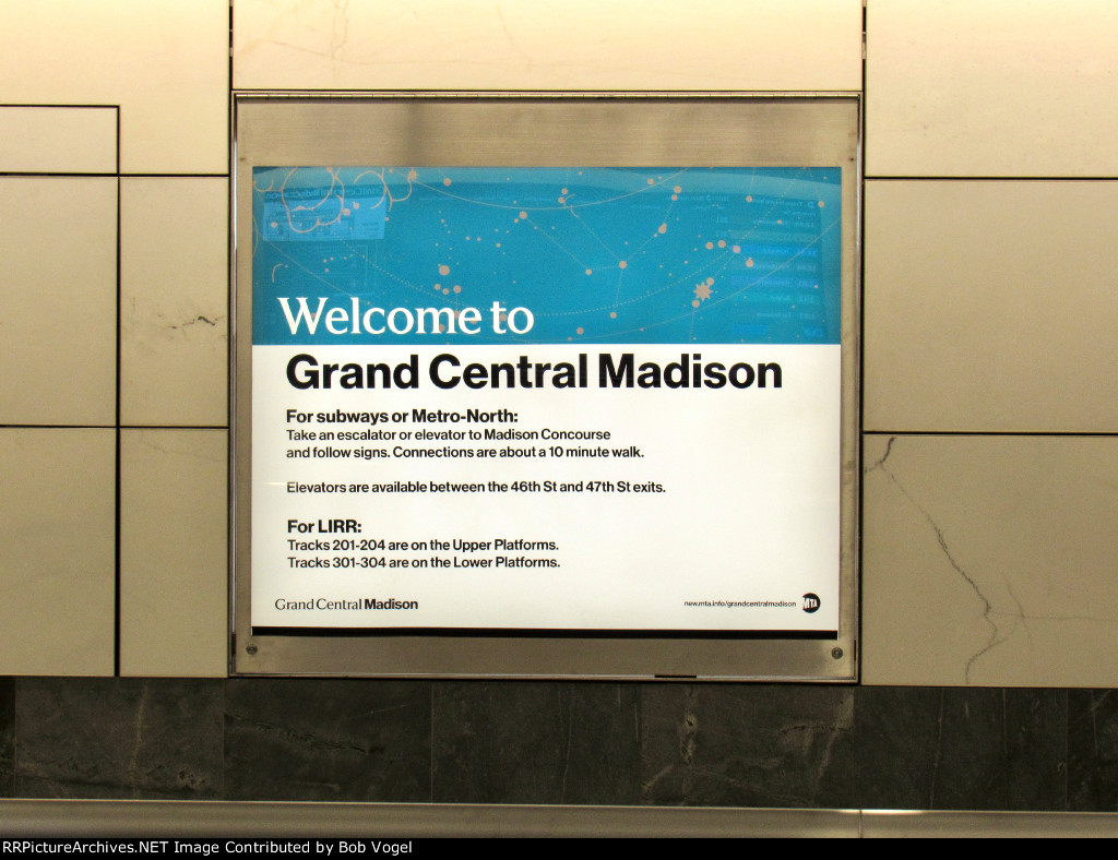 Grand Central Madison welcome sign